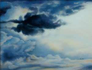 Cloudy Night pastel painting