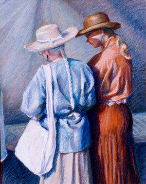 Santa Fe Market pastel painting